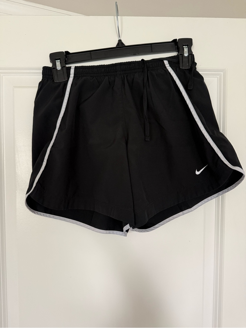 Nike Kid’s Black Athletic Shorts with White Piping